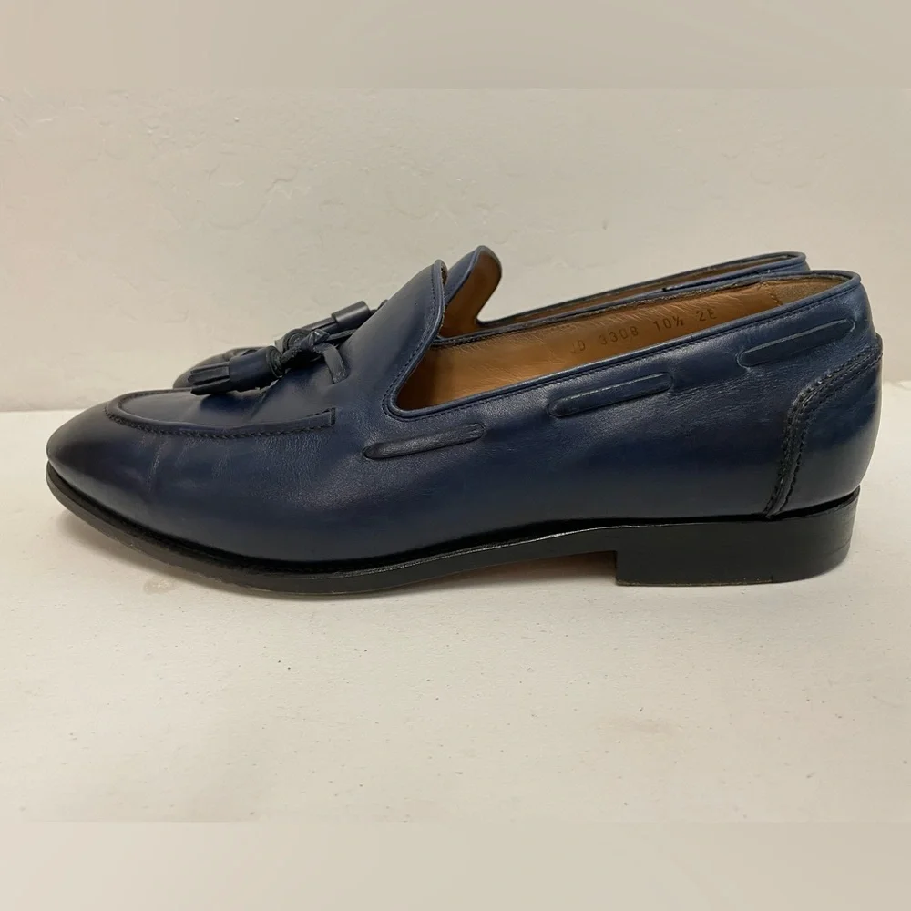Salvatore Ferragamo Made in Italy Tassel Loafer‎ in Blue Size 10 1/2 EE $995